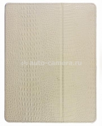 Кожаный чехол для iPad 3 и iPad 4 iHug Croco Case, цвет white